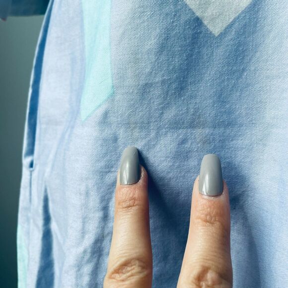 VTG Catherine Ogust Penthouse Gallery 70s Pastel Abstract House Dress Caftan OS - Picture 8 of 13